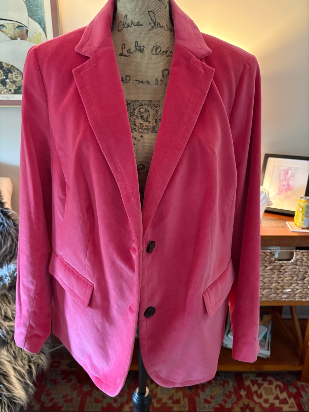 Talbots Raspberry Pink Velvet Blazer